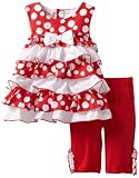 Little Lass Baby-Girls Infant 2 Piece Puff Print Ruffle Skimmer Set