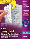 Avery Easy Peel Clear Return Address Labels for Ink Jet Printers, 2/3 X 1.75-Inches, Pack of 600 (18695)