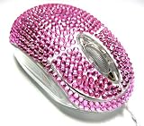 Diamante Bling Pink Crystal Rhinestone Optical USB Scroll Wheel Mouse