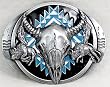 Buffalo Skull Head Turquoise Enamel Buckle