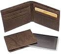 GENUINE BUXTON BROWN LEATHER MENS BIFOLD WALLET WITH REMOVABLE SEPARATE LEATHER CREDIT CARD ID CASE NEW IN BOX