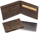 GENUINE BUXTON BROWN LEATHER MENS BIFOLD WALLET WITH REMOVABLE SEPARATE LEATHER CREDIT CARD ID CASE NEW IN BOX