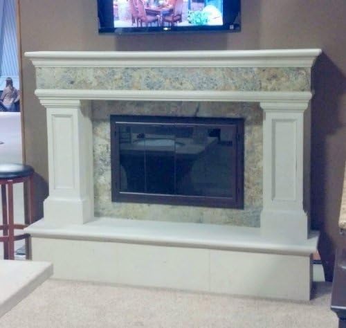 Del Norte Adjustable Precast Fireplace Mantel and Surround in Paint Grade Gypsum