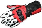 LG75 MOTORCYCLE GLOVES KEVLAR NAKED LEATHER Red