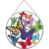 Butterflies Stained Glass Art Panel Suncatcher Window 10 W X 10 H Joan Baker Designs AP492