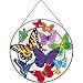 Butterflies Stained Glass Art Panel Suncatcher Window 10 W X 10 H Joan Baker Designs AP492
