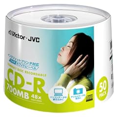 Victor データ用CD-R 700MB ホワイトプリンタブル 50枚 CD-R80SPF50