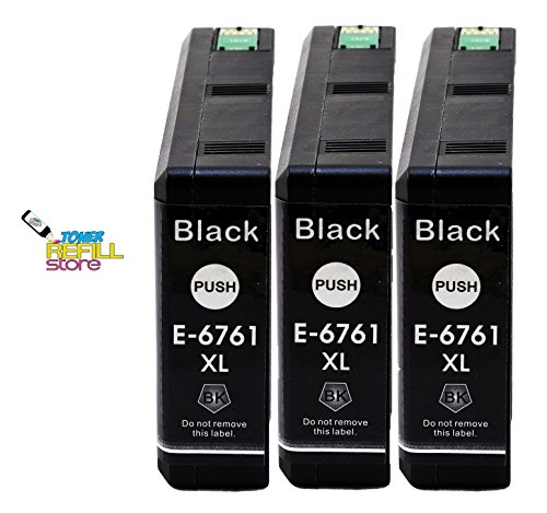 3 NEW T676XL T676XL120 Black Ink Cartridges for Epson Workforce WP-4020 WP-4090 WP-4530 WP-4533 WP-4540 WP-4010 WP-4590