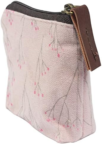 niceEshop(TM) Portable Canvas Flower Coin Purse Pouch Bag Key Case,Light Pink