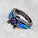 Rongxing Jewelry Opal Rings Womens Purple Amethyst Black Gold Filled Promise Rings Size 6