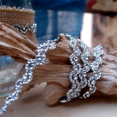 Faux Diamond Trim in Silver 3/8in. Wide by 10 yds