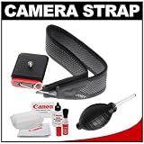 Joby 3-Way Shoulder/Neck/Wrist Camera Strap (Charcoal) with Canon Cleaning Kit for Canon T3, T3i, T4i, EOS 60D, 6D, 7D, 5D Mark II, IDs, 1D, 1DX