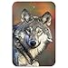 Gray Wolf with Fall Background Home Business Office Sign - Metal - 6