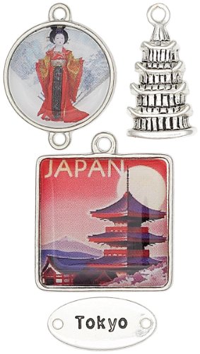 Blue Moon Orient Express Metal Charms, 4/Pkg, 