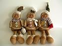 Fabric Sitting Gingerbread Dolls (3 Pcs. Set)