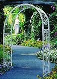 French Ivory Vintage Metal Garden Arbor