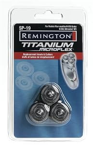 Remington SP 19 Titanium MicroFlex Replacement Heads and Cutters for Titanium Microflex Rotary Shavers, Models R-950, R-960 (Packaging May Vary)