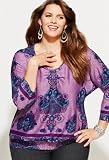 51BE8ScIl0L. SL160  Avenue Plus Size Printed Smock Waist Top