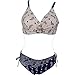 Foclassy Retro Vintage Women's Push-Up Underwired Big Bra Full covered Bikini