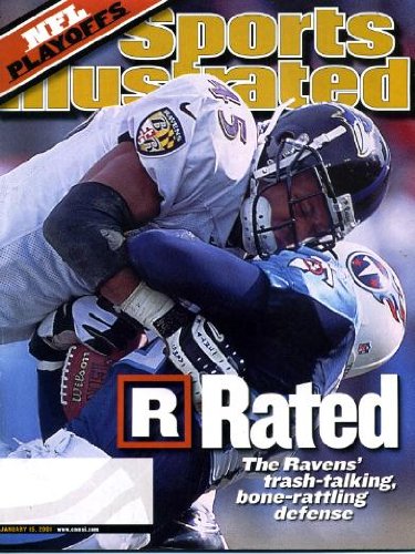 Sports Illustrated January 15 2001 Corey Harris/Baltimore Ravens Cover, New York Giants, Oakland Raiders, Minnesota Vikings, Stanford Basketball