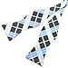 PenSee Mens Self Bow Tie Blue & Black Multi-color Plaids Woven Silk Bow Ties
