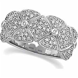 14Kt White Gold Designer Style Diamond Anniversary Band
