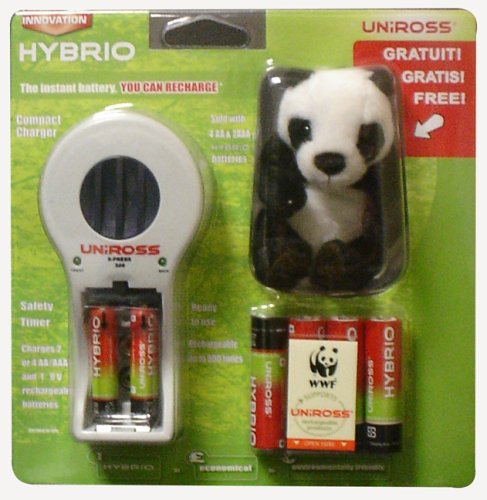 Childrens Toyshop  Electronics : Uniross Hybrio AA/AAA Charger +4AA +2AAA+ Free WWF Panda Keyring