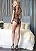 Leg Avenue Women's Floral Lace Backless Sleeve Teddy