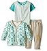 Rosie Pope Baby Girls' 3 Piece Printed Jersey Top, French Terry Cardigan and Pant