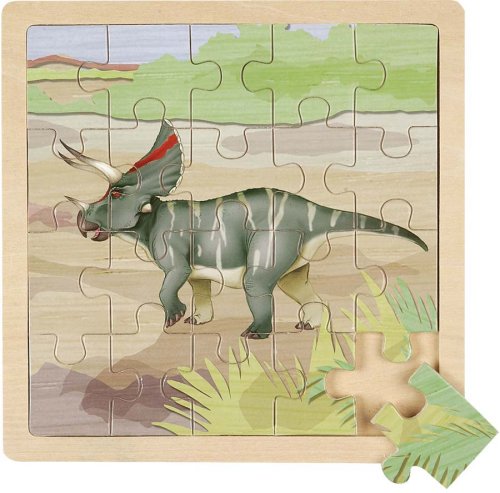 Childrens Toyshop  Toys : Wild Republic - 20 piece wooden triceratops dinosaur puzzle - age 3 years