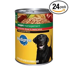 Pedigree Weight Management Beef & Liver in Meaty Juices Food for Dogs, 13.2-Ounce Cans (Pack of 24)