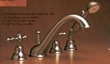 Rohl Tuscan Brass Tub Filler Faucet with Metal Cross Handles and Hand Shower 51BERXNBVSL. SL160 Rohl Tuscan Brass Tub Filler Faucet with Metal Cross Handles and Hand Shower