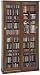 Leslie Dame Sliding Door Inlaid Glass Mission Multimedia Cabinet Walnut MS-700W