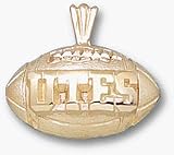 Utah Utes Utes Football Pendant - 14KT Gold Jewelry