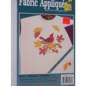 Autumn Cardinal Fabric Applique