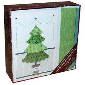 Hallmark 15 Handmade Holiday Cards with Self-Sealing Envelopes (Christmas Tree Design)