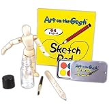 Produkt-Bild: Miniatur Art-Kunst Set mit Holz-Gelenk-Puppe, Pinsel, 8 Mini Wasserfarben komplett in Geschenkpackung