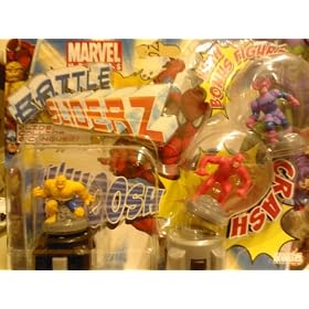 MARVEL HEROES- BATTLE SLIDERZ GAME  ( daredevil-the thing-galactus)