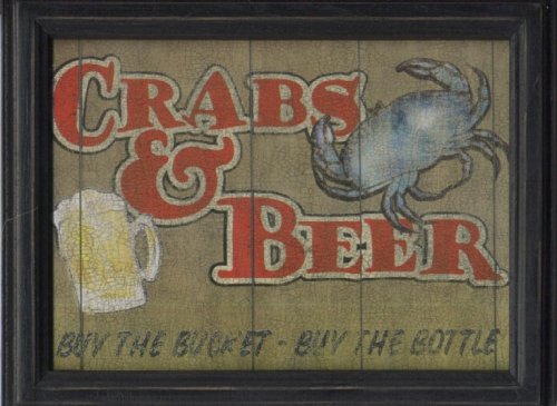 CRABS & BEER Buy the Bucket - Buy The Bottle ~ Decor Plaque Picture for the Game Room, Business, Home