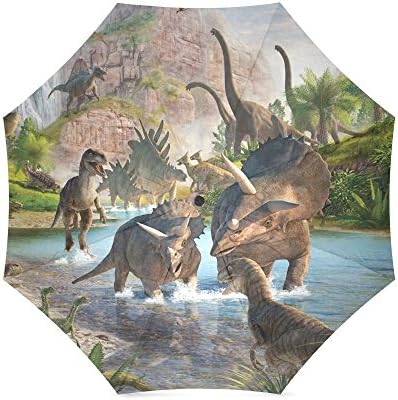 Cool Dinosaur Compact Umbrella Folding Travel Rain/Sun Umbrella Anti-uv, Windproof Rainproof Umbrella