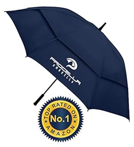 Procella Golf Umbrella 62-inch Large Windproof Auto Open Rain & Wind Resistant (Navy Blue)