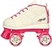 Crazy Skates Rocket Roller Skates for Girls and Boys - Available in Adjustable or Fixed Sizes - Great Beginner Kids Quad Skates - White/Pink (Size: Kids j12)