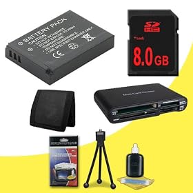 Leica V-LUX 40, V-LUX 30, V-LUX 20 Digital Cameras BP-DC7 Lithium Ion Replacement Battery + 8GB SDHC Class 10 Memory Card + SDHC Card USB Reader + Memory Card Wallet + Deluxe Starter Kit DavisMAX DC7 Battery Bundle