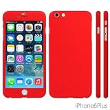 NanoSkin ナノスキン iPhone 6Plus (5.5インチ）アイフォンフルカバーケース カラバリ レッド ※ 硬度8H液晶保護ガラスフィルム付き