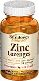 Sundown Zinc Lozenges Plus Vitamin C & Echinacea, Fruit Flavor, 50 Lozenges (Pack of 4)