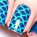 Whats Up Nails - Scales Mermaid Vinyl Stencils for Nail Art Design (1 Sheet, 12 Stencils)