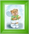 Sports Bear Tennis Star - Children's and Kids Room Framed Wall Art and Nursery Wall Decor