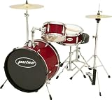 Pulse 3-Piece Deluxe Junior Drum Set Wine Red
