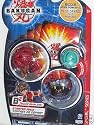 Bakugan B2 Bakupearl Starter Pack - Red Limulus, Black Preyas & Green Mystery Marble