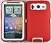 LiViTech(TM) Double Layer Hard Case for HTC Desire HD / Inspire 4G (White) (Red / White)
